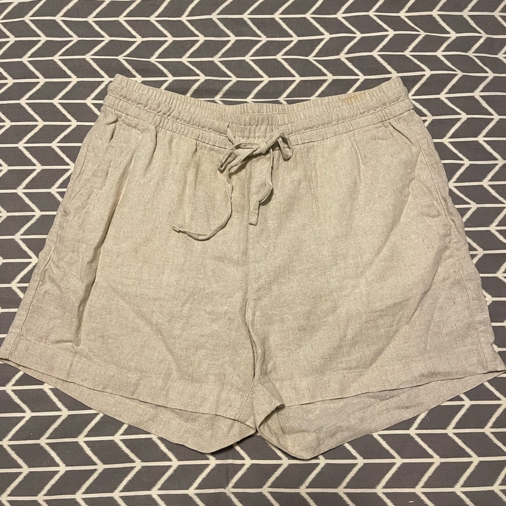 Old Navy Beige Linen Shorts